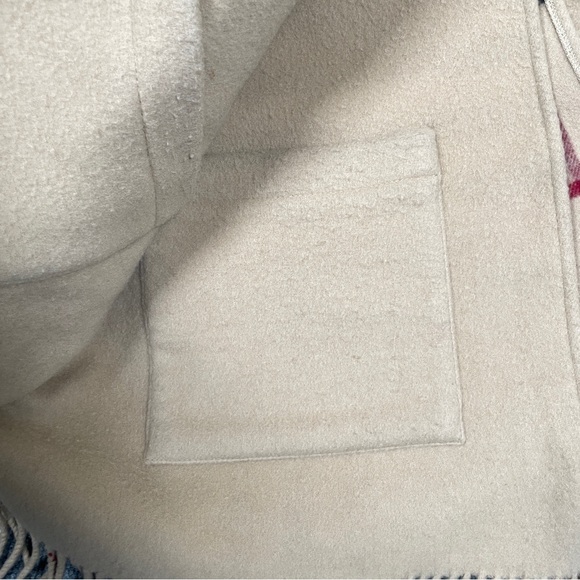 BURBERRY Scarf Large Check Plaid Reversible Pockets Wool Cashmere - Picture 5 of 12